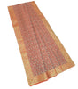 88"x48" Dining Table Top Cover Indian Banarasi Silk Woven Paisley Rust Cloth