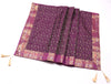48 Inch Square Table Top Cover Purple Woven Zari Border Silk Brocade Cloth
