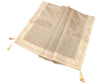 48 Inch Square Table Top Cover Cream Woven Zari Border Silk Brocade Cloth
