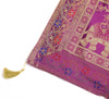 48 Inch Square Table Top Cover Magenta Woven Zari Border Brocade Elephant Cloth