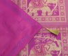 48 Inch Square Table Top Cover Magenta Woven Zari Border Brocade Elephant Cloth