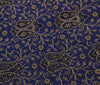 48 Inch Square Table Top Cover Blue Woven Zari Border Silk Brocade Cloth
