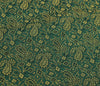 48 Inch Square Table Top Cover Green Woven Zari Border Silk Brocade Cloth