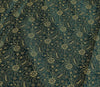 48 Inch Square Table Top Cover Dark Green Woven Zari Border Silk Brocade Cloth