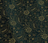 48 Inch Square Table Top Cover Dark Green Woven Zari Border Silk Brocade Cloth