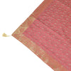 48" Square Banarasi Dining Table Top Cover Indian Silk Woven Paisley Pink Cloth