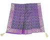 48"Square Banarasi Dining Table Top Cover Purple Indian Silk Woven Paisley Cloth