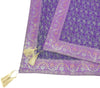 48"Square Banarasi Dining Table Top Cover Purple Indian Silk Woven Paisley Cloth
