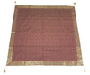 48" Square Banarasi Dining Table Top Cover Indian Silk Woven Paisley Wine Cloth