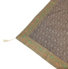 48" Square Banarasi Dining Table Top Cover Indian Silk Woven Paisley Brown Cloth