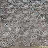 48" Square Banarasi Dining Table Top Cover Indian Silk Woven Paisley Brown Cloth