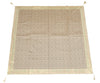 48"Square Banarasi Dining Table Top Cover Beige Indian Silk Woven Paisley Cloth