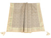 48"Square Banarasi Dining Table Top Cover Beige Indian Silk Woven Paisley Cloth