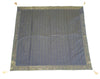48"Square Banarasi Dining Table Top Cover Dark Blue Silk Woven Paisley Cloth