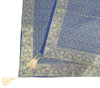 48"Square Banarasi Dining Table Top Cover Dark Blue Silk Woven Paisley Cloth