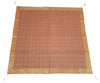 48"Square Banarasi Dining Table Top Cover Rust Indian Silk Woven Paisley Cloth