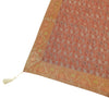 48"Square Banarasi Dining Table Top Cover Rust Indian Silk Woven Paisley Cloth