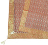 48"Square Banarasi Dining Table Top Cover Rust Indian Silk Woven Paisley Cloth