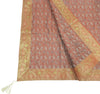 48"Square Banarasi Dining Table Top Cover Rust Indian Silk Woven Paisley Cloth