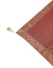 48"Square Banarasi Dining Table Top Cover Maroon Indian Silk Woven Paisley Cloth