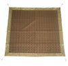 48"Square Banarasi Dining Table Top Cover Coffee Brown Silk Woven Paisley Cloth