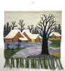 Handmade Winter Wall Hanging Home Decor Indian Large Tapestry Snowfall Wool Jute