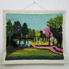 Jute & Wool Wall Hanging HandMade Indian Tapestry 3D Hut Tree Sky Greenery
