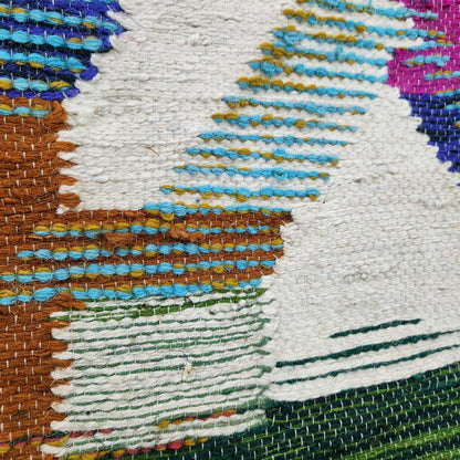 Jute & Wool Wall Hanging HandMade Indian Tapestry 3D Hut Tree Ice Decor