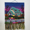 Jute & Wool Wall Hanging HandMade Indian Tapestry 3D Hut Tree Ice Decor