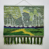 32x40" Wall Hanging for Decor Natural Green Garden 3D Jute Tapestry: Hand-Woven