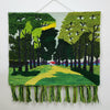 32x40" Wall Hanging for Decor Natural Green Garden 3D Jute Tapestry: Hand-Woven