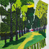 32x40" Wall Hanging for Decor Natural Green Garden 3D Jute Tapestry: Hand-Woven