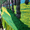 32x40" Wall Hanging for Decor Natural Green Garden 3D Jute Tapestry: Hand-Woven