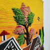 Jute & Wool Wall Hanging HandMade Indian Tapestry 3D Village Scenery Tree Birds