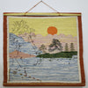 Jute & Wool Wall Hanging HandMade Indian Tapestry 3D Scenery Tree Boats & Nature