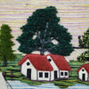 Jute & Wool Wall Hanging HandMade Indian Tapestry 3D Scenery Tree Boats & Nature