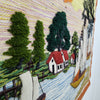 Jute & Wool Wall Hanging HandMade Indian Tapestry 3D Scenery Tree Boats & Nature