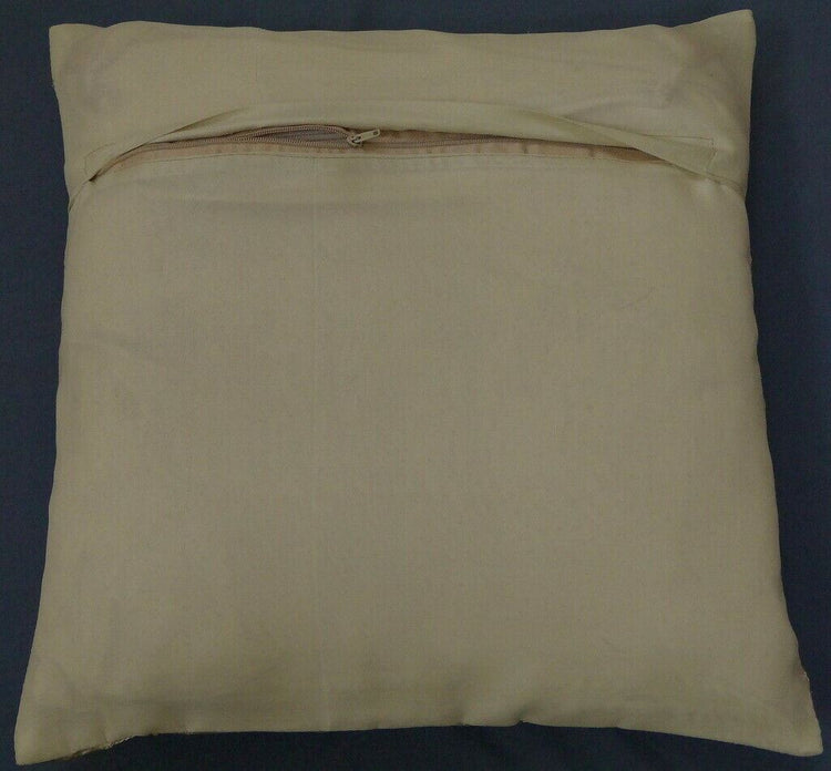 16" Sq Indian Art Silk Woven Zari Borcade Banarasi Cushion Pillow Covers Multi