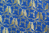 Blue Banarasi Dupatta Birds Woven Zari Brocade Indian Long Stole Wrap Shawl