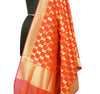 Banarasi Dupatta Woven Zari Brocade Indian Art Silk Long Stole Shawl Red
