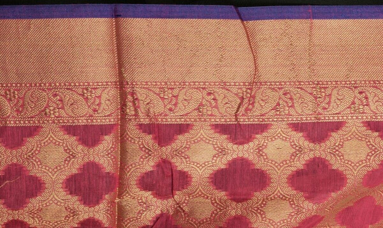 Dark Pink Banarasi Silk Dupatta Woven Zari Brocade Indian Long Stole Wrap Shawl