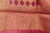 Dark Pink Banarasi Silk Dupatta Woven Zari Brocade Indian Long Stole Wrap Shawl