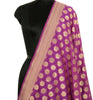 Purple Banarasi Silk Dupatta Woven Zari Brocade Indian Long Stole Wrap Shawl