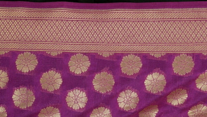 Purple Banarasi Silk Dupatta Woven Zari Brocade Indian Long Stole Wrap Shawl