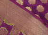 Purple Banarasi Silk Dupatta Woven Zari Brocade Indian Long Stole Wrap Shawl