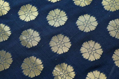 Blue Banarasi Silk Dupatta Woven Zari Brocade Indian Long Stole Wrap Shawl
