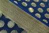 Blue Banarasi Silk Dupatta Woven Zari Brocade Indian Long Stole Wrap Shawl