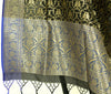Black Banarasi Dupatta Love Birds Woven Zari Brocade Indian Long Stole Wrap