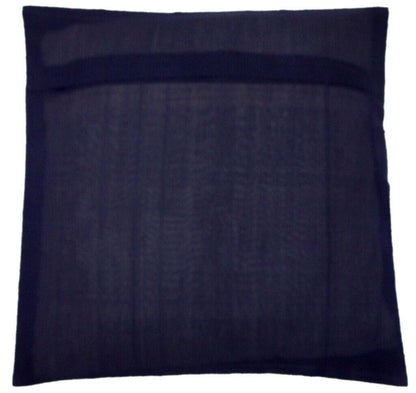 17" Sq Indian Art Silk Woven Zari Borcade Banarasi Cushion Pillow Covers Navy Bl