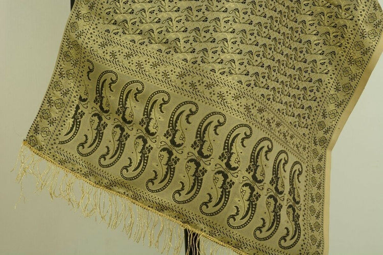 Banarasi Dupatta Floral Woven Zari Brocade Indian Long Stole Wrap Shawl